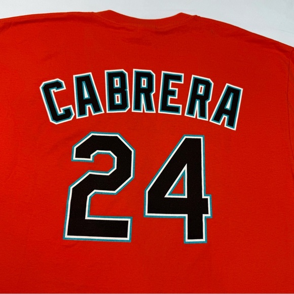 Vtg Florida Marlins Miguel Cabrera Mens T-Shirt XL Y2K 2006 Orange B3 - Picture 5 of 8